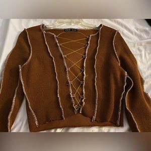 Shien, never worn, brown shirt with unique design, Size M